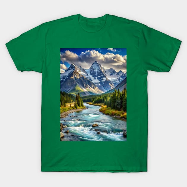 Scenery Mountain River Nature Photography T-Shirt by Art-Jiyuu